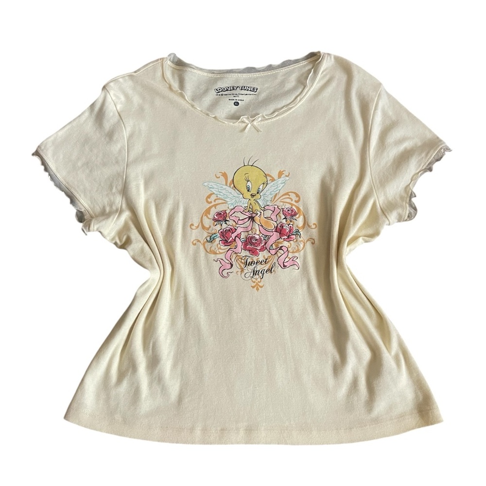 Pastel Yellow Y2K Tweety Bird Top